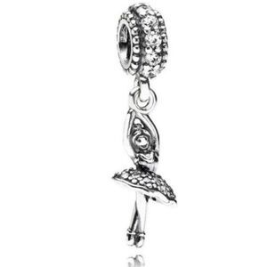 Pandora Womens Ballerina Dancer Rhinestone‎ ALE Sterling Silver Bracelet Charm